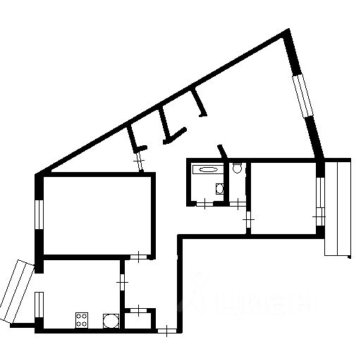 Планировка этой квартиры по данным Циан