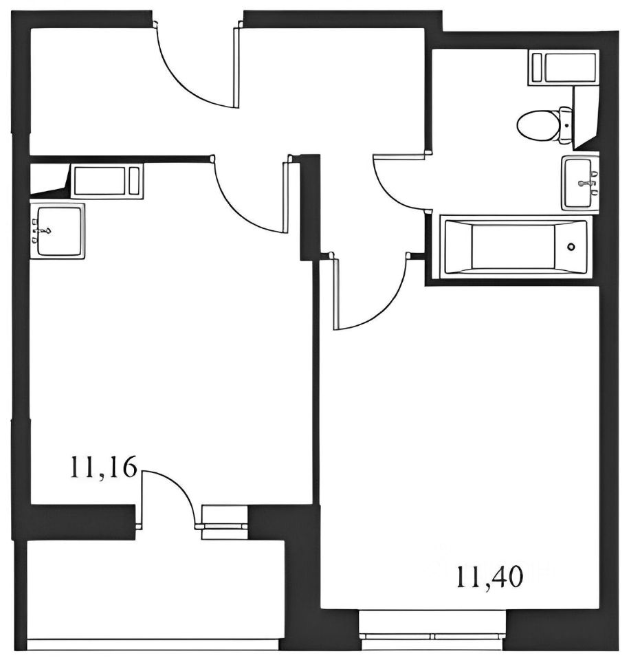 Планировка этой квартиры по данным Циан