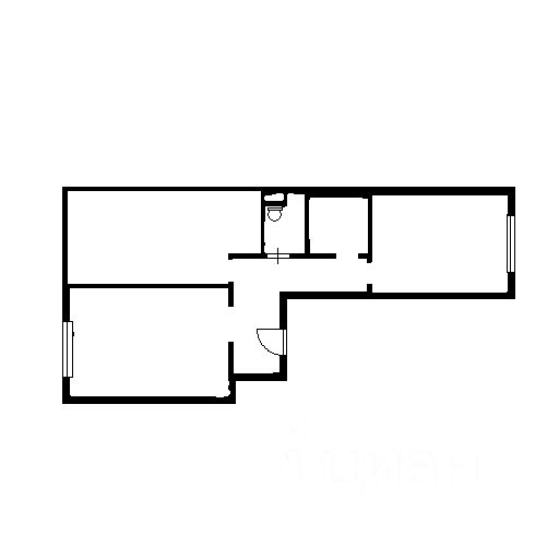 Планировка этой квартиры по данным Циан