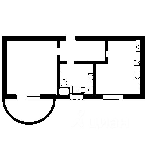 Планировка этой квартиры по данным Циан
