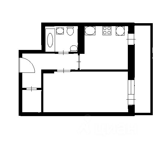 Планировка этой квартиры по данным Циан
