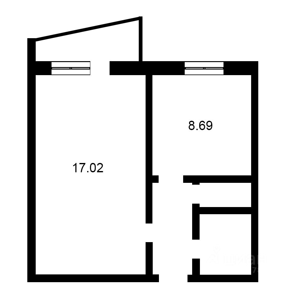 Планировка этой квартиры по данным Циан