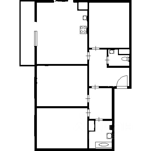 Планировка этой квартиры по данным Циан