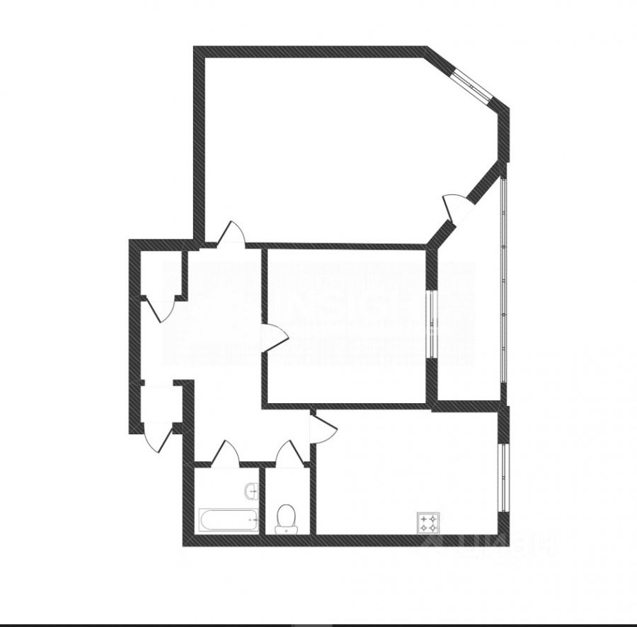 Планировка этой квартиры по данным Циан