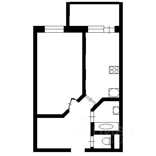Планировка этой квартиры по данным Циан