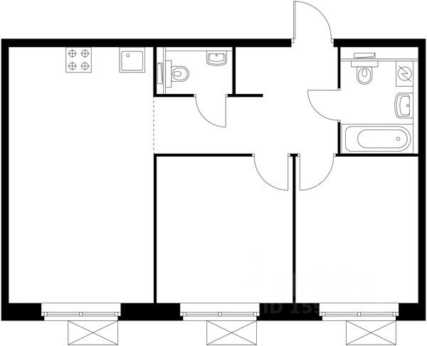 Планировка этой квартиры по данным Циан