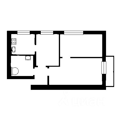 Планировка этой квартиры по данным Циан