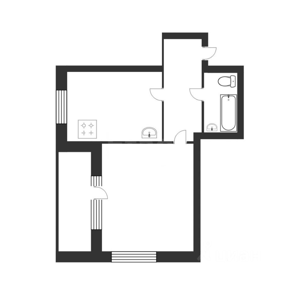 Планировка этой квартиры по данным Циан