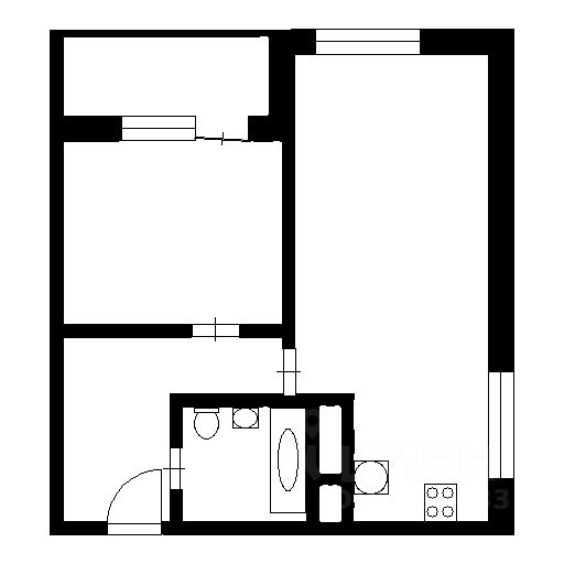 Планировка этой квартиры по данным Циан