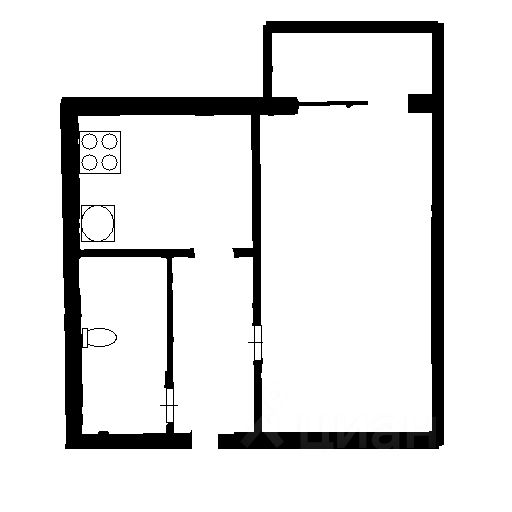 Планировка этой квартиры по данным Циан