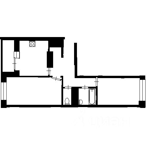 Планировка этой квартиры по данным Циан