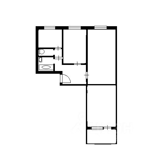 Планировка этой квартиры по данным Циан