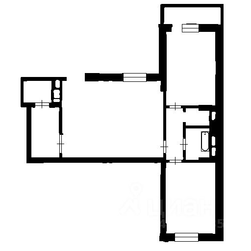 Планировка этой квартиры по данным Циан