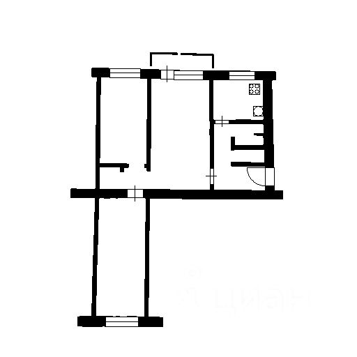 Планировка этой квартиры по данным Циан