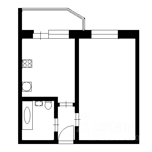 Планировка этой квартиры по данным Циан