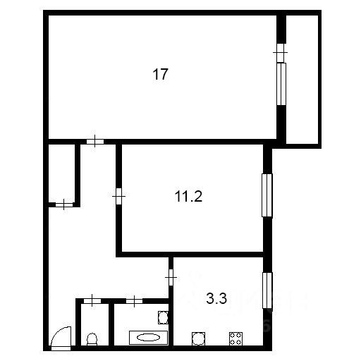 Планировка этой квартиры по данным Циан