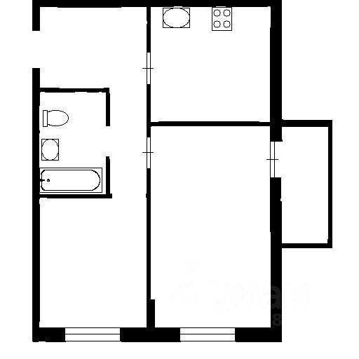 Планировка этой квартиры по данным Циан