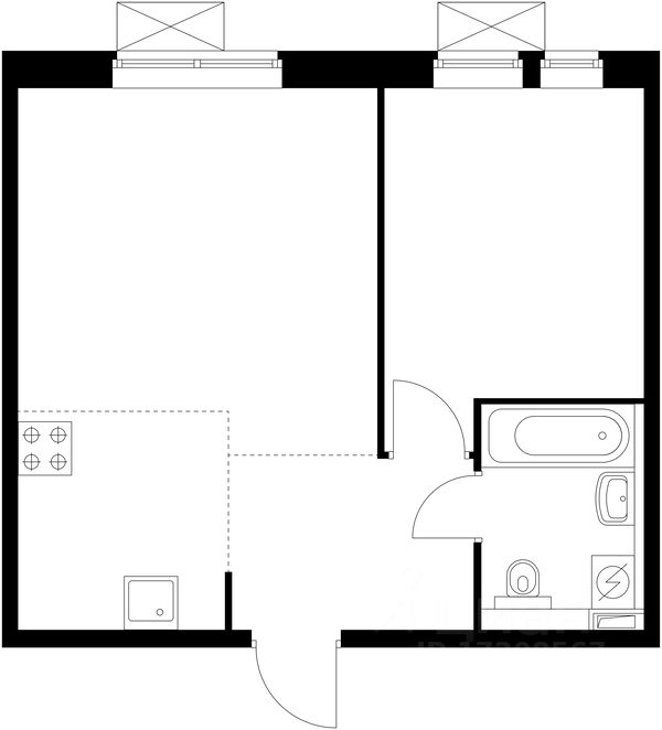 Планировка этой квартиры по данным Циан