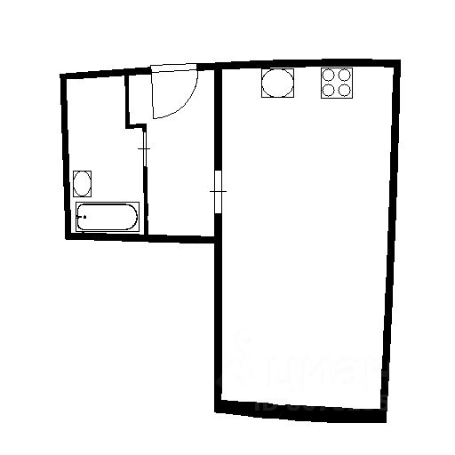 Планировка этой квартиры по данным Циан