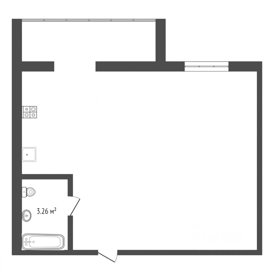 Планировка этой квартиры по данным Циан