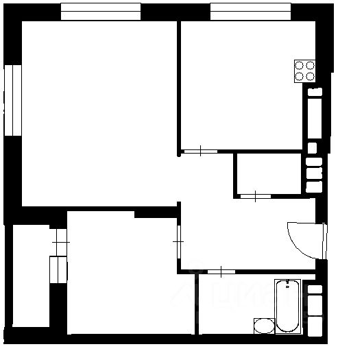 Планировка этой квартиры по данным Циан