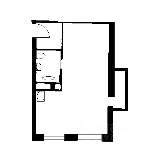 Планировка этой квартиры по данным Циан