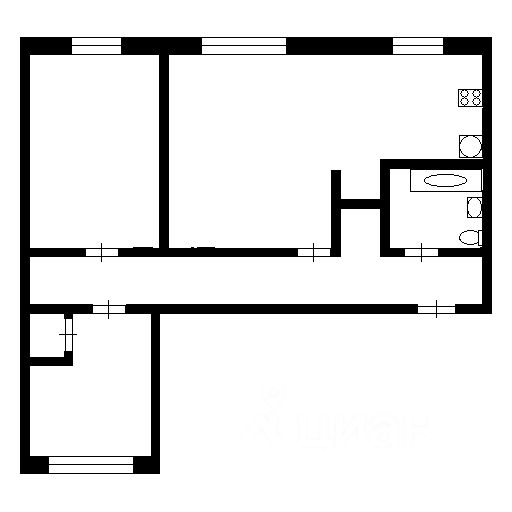 Планировка этой квартиры по данным Циан