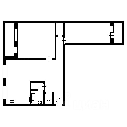 Планировка этой квартиры по данным Циан