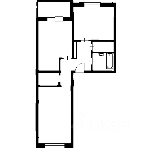 Планировка этой квартиры по данным Циан