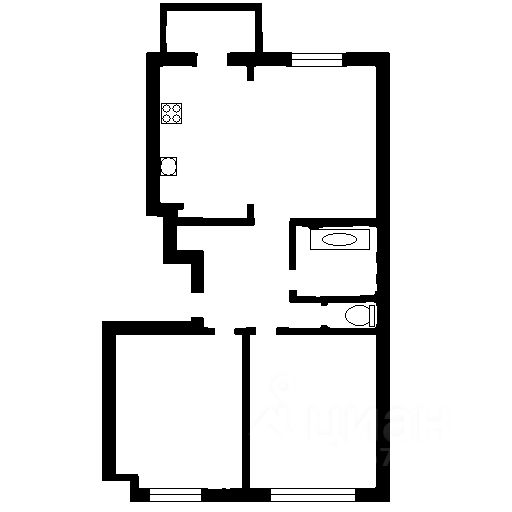 Планировка этой квартиры по данным Циан