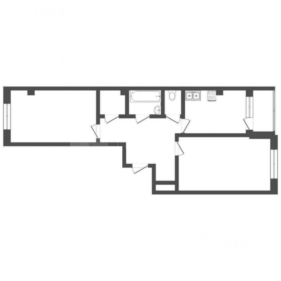 Планировка этой квартиры по данным Циан
