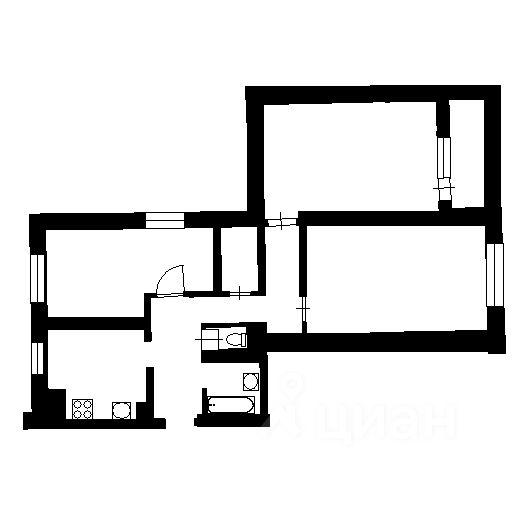 Планировка этой квартиры по данным Циан
