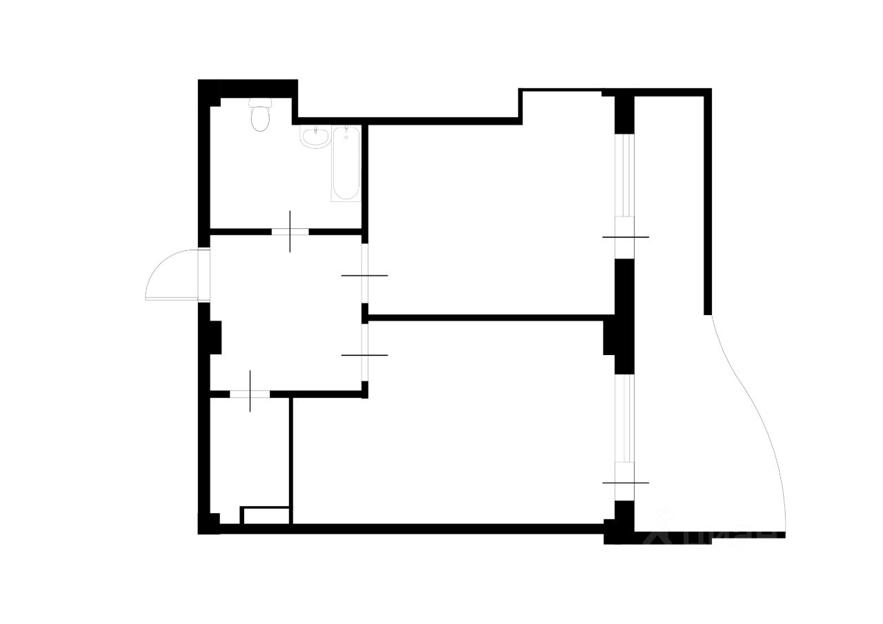Планировка этой квартиры по данным Циан
