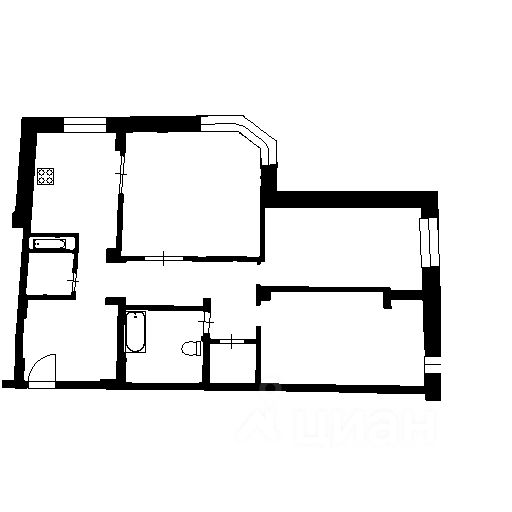 Планировка этой квартиры по данным Циан