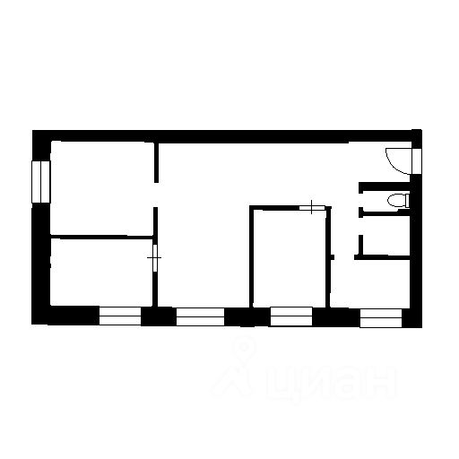 Планировка этой квартиры по данным Циан