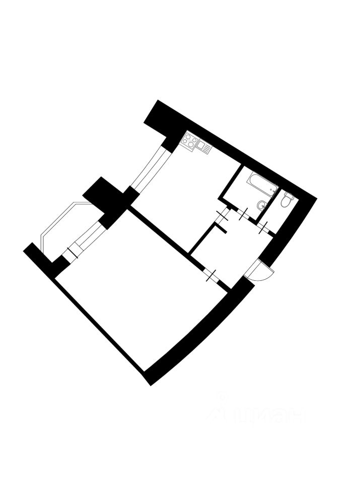 Планировка этой квартиры по данным Циан