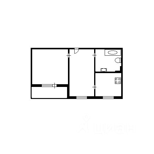 Планировка этой квартиры по данным Циан