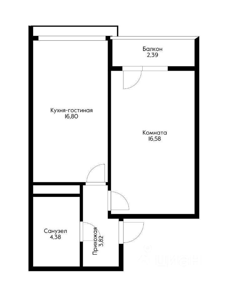 Планировка этой квартиры по данным Циан
