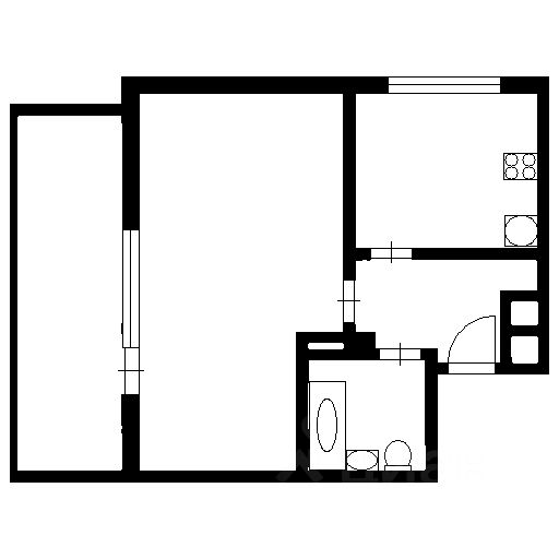 Планировка этой квартиры по данным Циан