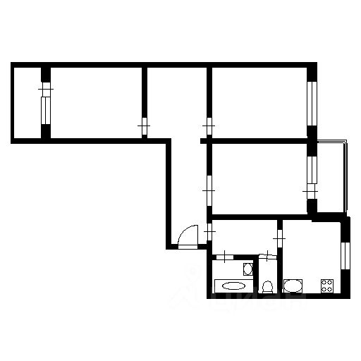 Планировка этой квартиры по данным Циан