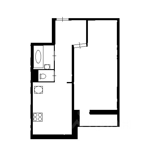 Планировка этой квартиры по данным Циан