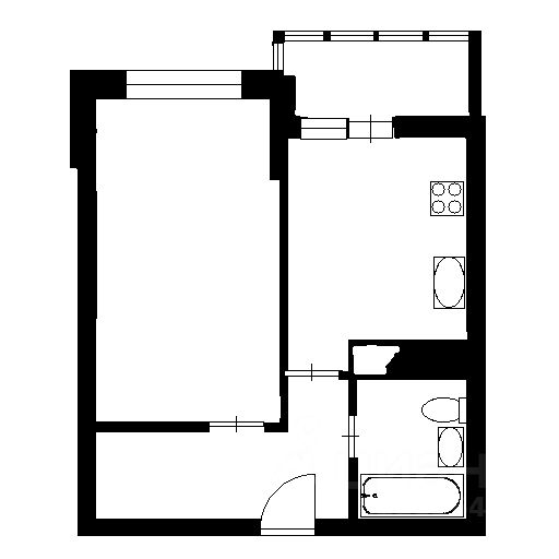 Планировка этой квартиры по данным Циан