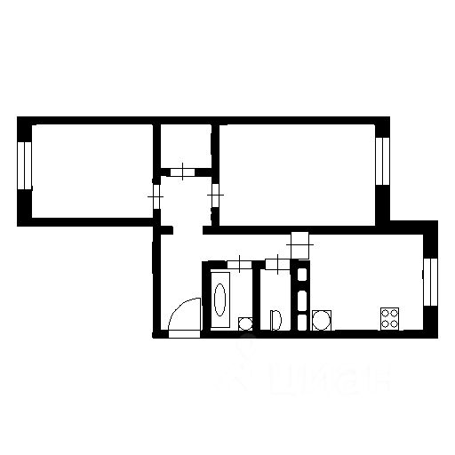 Планировка этой квартиры по данным Циан