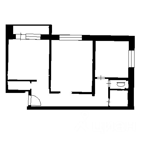 Планировка этой квартиры по данным Циан