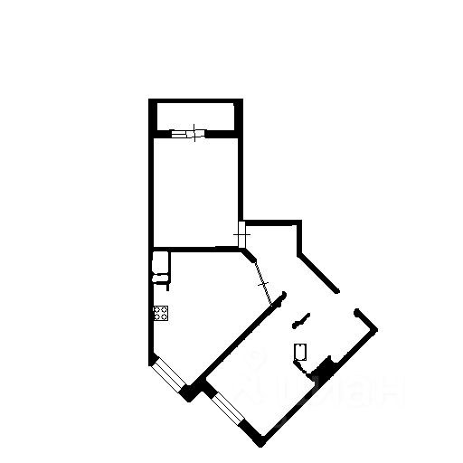 Планировка этой квартиры по данным Циан