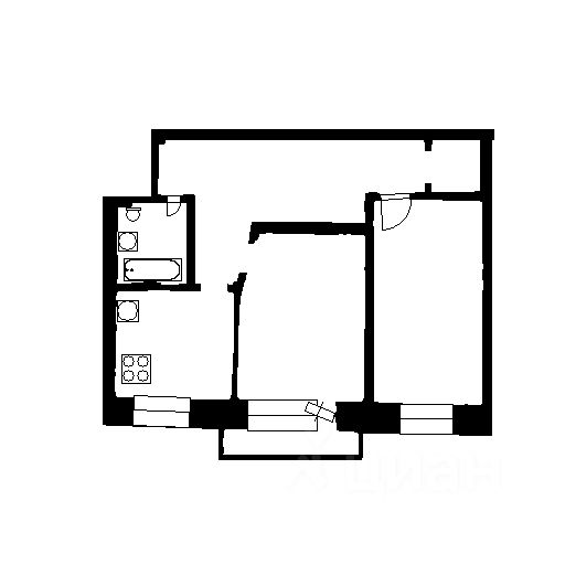 Планировка этой квартиры по данным Циан