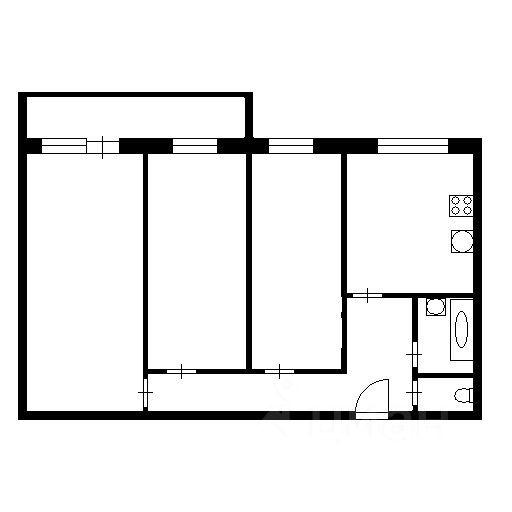 Планировка этой квартиры по данным Циан