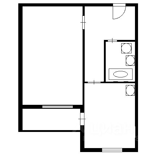 Планировка этой квартиры по данным Циан