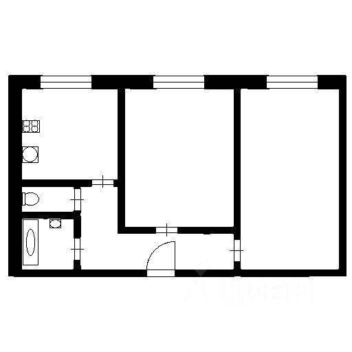 Планировка этой квартиры по данным Циан