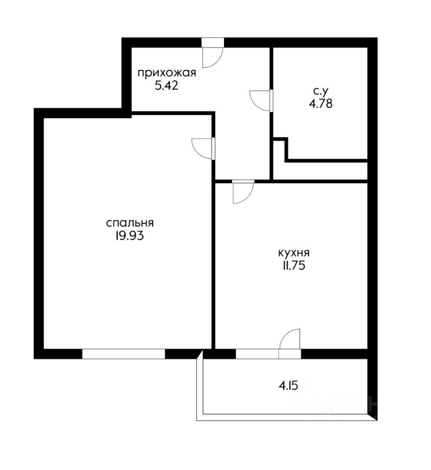 Планировка этой квартиры по данным Циан
